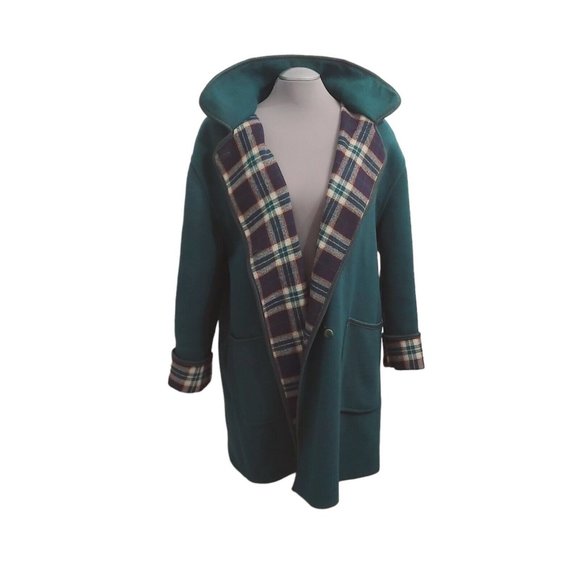 Loden Original Impragniert Merlet Seit 1927 Women Pure Wool Coat Green Italy XL - Picture 5 of 16